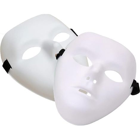 Ensemble de 2 masques blancs unisexes couvrant tout le visage (peignables) - confortables, respirants, résistants