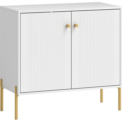 Buffet design 2 portes DERIK blanc et doré (1/5)