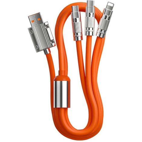 Câble de chargement multiple 3 en 1, câble de chargement universel court avec 3 ports différents (1/4)