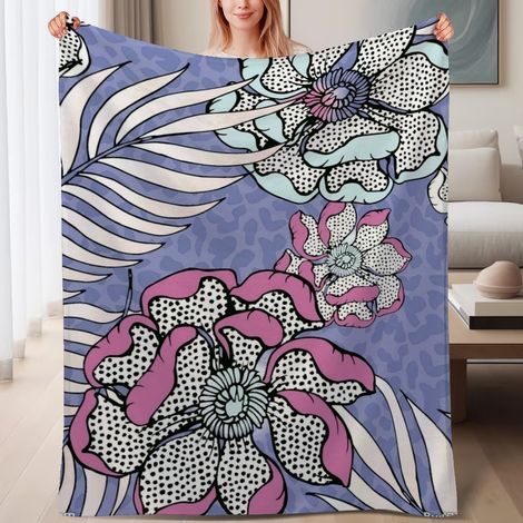 Couverture de lit en polaire, jeté doux et chaud de printemps, légère et luxueuse en microfibre de polyester, décoration intérieure cosy et élégante, cadeau adapté pour lui elle,6080 pouces (1/4)