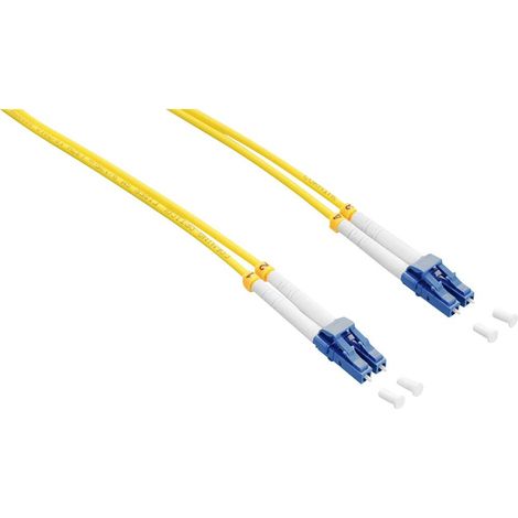 Cavo in fibra ottica professionale LogiLink LWL Duplex OS2 LC-LC 9/125µ, 1 m, giallo - Connessione affidabile plug and play (1/5)