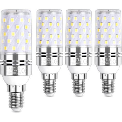 LED Corn Light Bulb 12W, 100W Incandescent Bulb Equivalent, E14, 6000K Cool White, 1200LM, Pack of 4 (1/5)