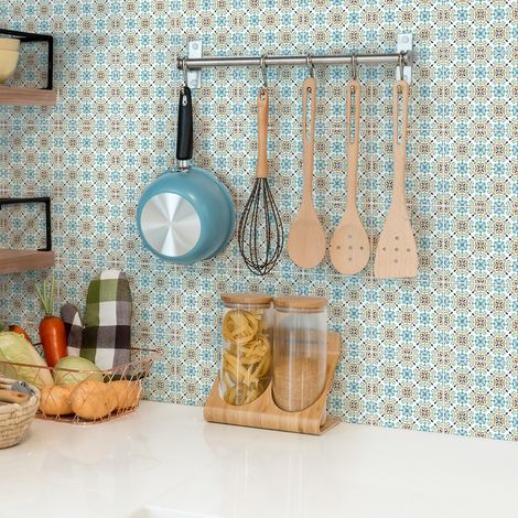 Sticker Mural Carrelage adhésif Cuisine Salle de Bain - 24 STICKERS CARRELAGES AZULEJOS RODOLFO - 24stickers10x10cm (1/5)