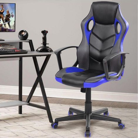 Sedia Poltrona Gaming Scrivania Ufficio Casa Regolabile Girevole Direzionale Blu (1/5)
