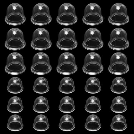 30 Pcs Pompe Amorcage Debroussailleuse 19mm et 22 mm Pompe D'ampoule D'amorce Blanche Pompe à Carburant Débroussailleuse Transparent en Caoutchouc pour Tondeuse,Machine de Haie,Scie à Essence