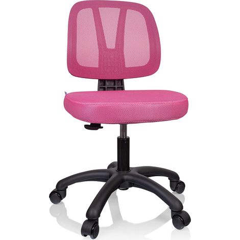 Kinderschreibtischstuhl / Kinderstuhl KID YU 200 Netzstoff rosa hjh OFFICE (1/5)