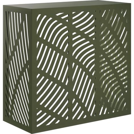 Klimaanlagenabdeckung Olivgrün 110 x 50 x 105 cm Stahl vidaXL