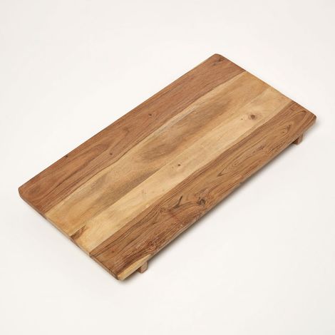 HOMESCAPES Footed Acacia Wood Chopping & Serving Board, 30 x 60 cm (1/5)