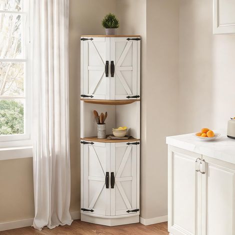 Buffet coloris blanc en MDF 39,5 x 39,5 x 180 cm (1/5)