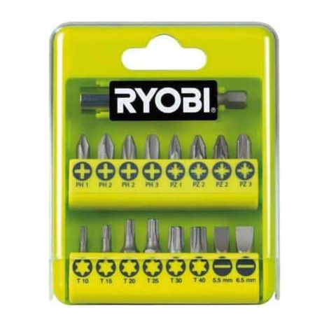 RYOBI Coffret 17 accessoires de vissage philips - plat - pozidriv - torx - RAK17SD