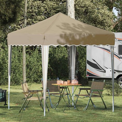 Pop-up Partyzelt Creme 195 x 195 x 245 cm Oxford-Stoff