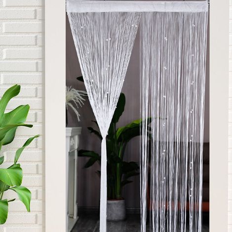 Tenda per porta - 100 200 cm - Tenda antizanzare - Tenda decorativa - Tenda antizanzare in plastica - Facile installazione - Zanzariera di lusso - Tenda antizanzare - Beige (1/5)