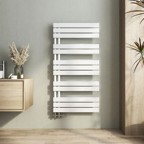 Heilmetz Radiador Toallero de agua Radiador de baño Radiador Conexión Lateral Pannel Radiador Secador de Toallas Blanco 600 x 1200 mm 380W