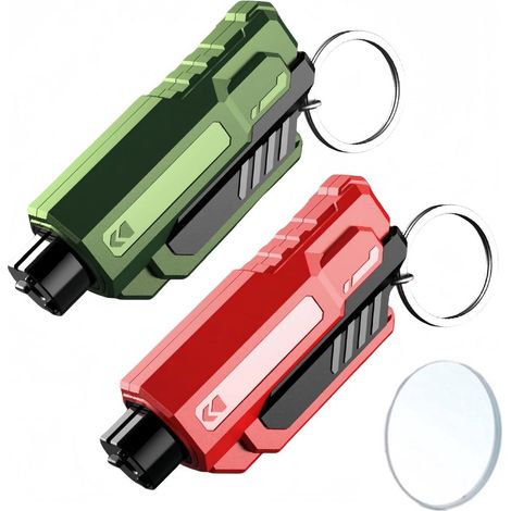 Sicherheitshämmer – 2-in-1 Sicherheitshammer und Gurtschneider – Scheibenbrecher – Sicherheitshammer – Notfallhammer – Autohammer – Notausstiegswerkzeug – Gurtschneider – Inklusive 2 Prüfgläsern – 2 S (1/5)