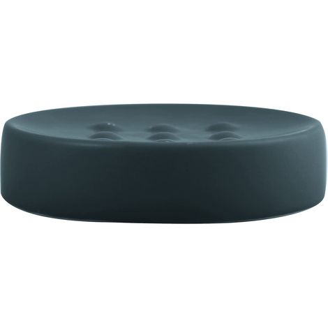 Porte-Savon décoratif Aspect Pierre pour Salle de Bain - Dimensions : 11 x 11 x 3 cm - Gris Mat (1/2)