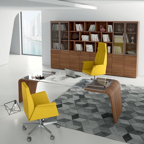 Bureau de direction design coloris noyer Joris (1/3)