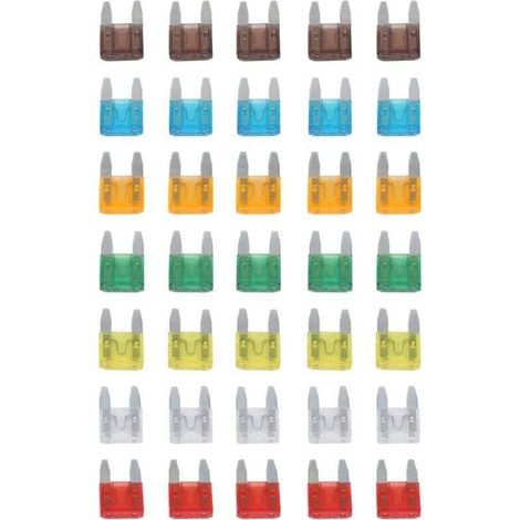 35er-Packung gemischte Mini-Flachsicherungen 5, 7,5, 10, 15, 20, 25 und 30 Ampere für Kfz-Anwendungen - Crezuo