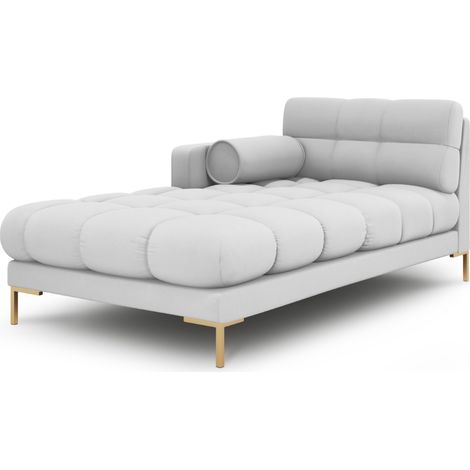 Méridienne gauche en tissu structurel gris clair (1/4)