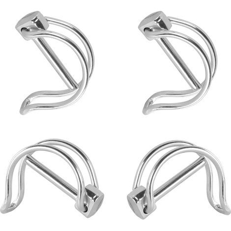Set of 4 folding pipe pins 8 x 50 mm with locking closure, galvanized pin, safety bolts, for farm, lawn, garden (1/5)