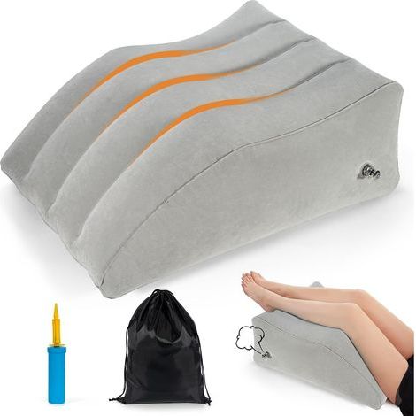 Tragbares, aufblasbares Beinkissen zur Unterstützung von Lendenwirbelsäule und Knien nachts, auf dem Sofa, beim Lesen oder im Bett (1/5)