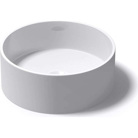 Mai & Mai Lavabo da Appoggio 40x40x15cm, Lavandino Bagno Ovale Colossum804 Lavabo da Marmo Fuso, Bianco Lucido (1/5)