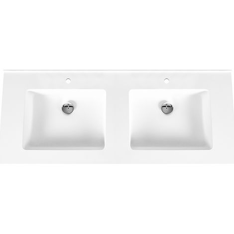 Veroni Solid Surface Mineralguss Doppel- Waschbecken Waschtisch 120cm Veroni Solid Surface Mineralguss Doppel- Waschbecken Waschtisch 120cm (1/2)