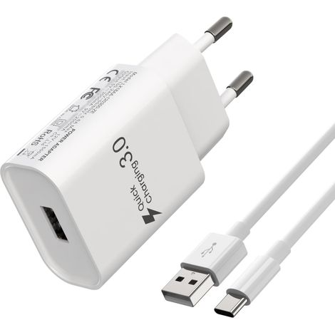 Cargador rápido para Samsung Galaxy A15, A16 y A14. Compatible con teléfonos Xiaomi y Huawei. Incluye cable USB-C de 2 metros. (1/5)