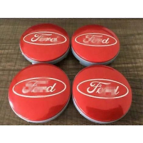 Enjoliveurs centraux de roue Ford rouges, emblèmes de moyeu, 54 mm, lot de 4
