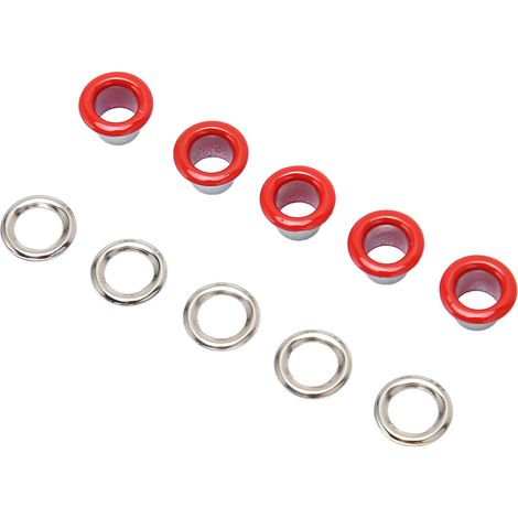 500er-Set Ösen-Set, 6 mm, rund, kupferfarben, leuchtend, Mehrzweck-Ösen-Set für Reparatur, Dekoration und Produktion, Rot (1/5)