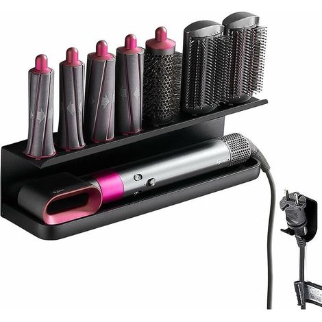 Support Mural pour Accessoires Dyson Airwrap Styler, Support de Rangement Sans Perçage avec Colle pour Dyson Airwrap, Support de Rangement Multifonctionnel pour Salle de Bain (1/5)