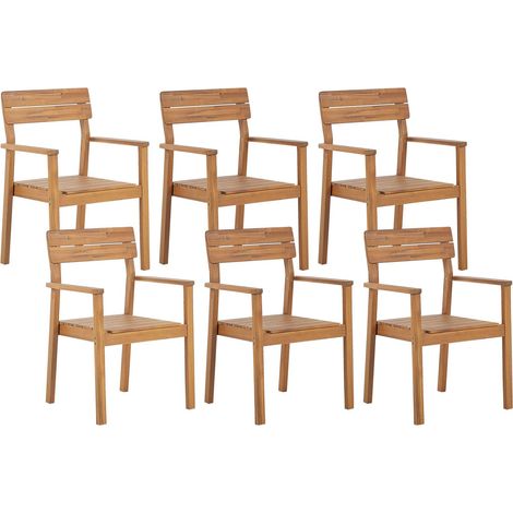 Gartenstuhl 6er Set FORNELLI Akazienholz Braun