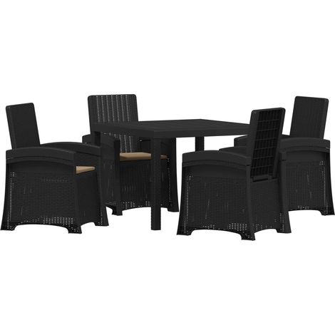 Maison Exclusive - Ensemble de salle à manger pour jardin 5 pc Anthracite et taupe (1/5)