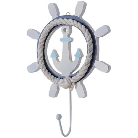 Crochets porte-serviettes style bord de mer Porte-serviettes mural rustique style bord de mer Décoration murale, patère pour salle de bain, chambre, salon (1/5)