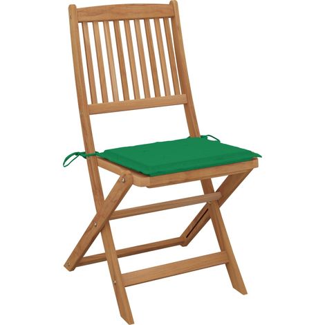 Maison Exclusive - Sedie da Giardino Pieghevoli 2 pz con Cuscini Massello Acacia