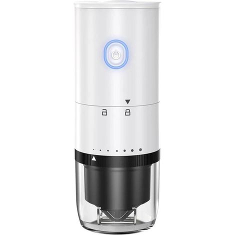 Tragbare Kaffeemaschine, Kaffeemühle, tragbare elektrische Kaffeemühle, weiß