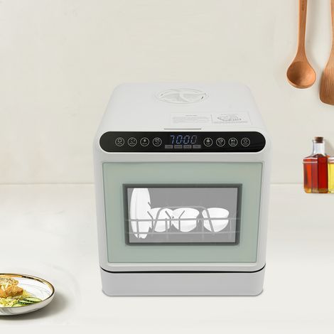Lavastoviglie mini, lavastoviglie da tavolo, 6 programmi, asciugatura automatica, usabile con o senza collegamento acqua, necessita 5 litri acqua, autonomo per ufficio, campeggio, camper (1/5)
