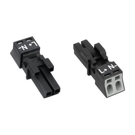 WAGO 890-202 Kompakter elektrischer Steckverbinder Schwarz mit zwei Pins