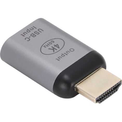 Adaptateur USB-C vers HDMI 4K 60Hz Aluminium - Convertisseur Vidéo Type C Femelle/Mâle pour MacBook et PC