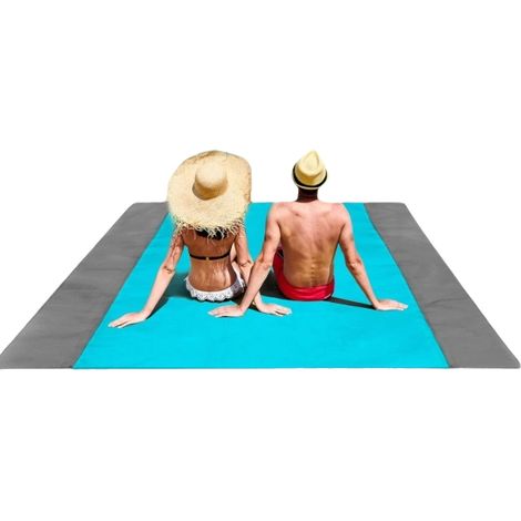 1 Tapis de Plage, Imperméable et Anti-Sable, Polyester 210T, Léger et Pliable, pour Pique-nique, Camping, Randonnée (1/5)