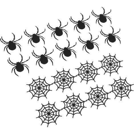 Guirlande de 2 araignées noires en feutrine épaisse, décoration intérieure, bannière suspendue en forme de toile d'araignée effrayante pour maison hantée, cheminée. (1/5)