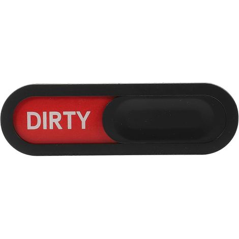 Aimant pour lave-vaisselle ovale, indicateur magnétique coulissant anti-rayures « Propre/Sale ».-15X4.5X0.5CM-Black (1/3)