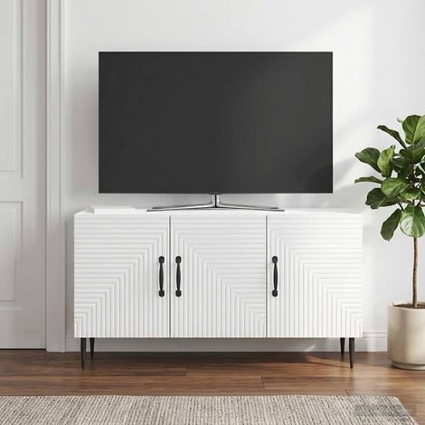 TV-Schränk Hochglanz Weiß 99 x 34,5 x 50 cm Holzwerkstoff (1/5)