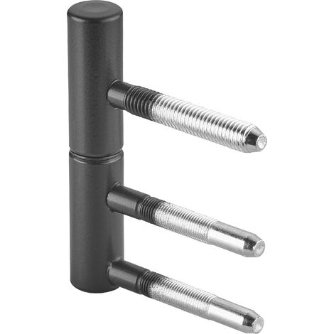 SOTECH Türband OLAV Ø 15 mm Stahl schwarz pulverbeschichtet bis 60 kg Tragkraft DIN-konform, 2-teilig mit 3 Gewindebolzen, 1 STÜCK