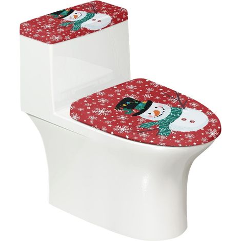 Couvercle De Réservoir De Chasse D Eau - Couvercle De Siège De WC - En Polyester Élastique - Universel - Lot De 2 (1/5)
