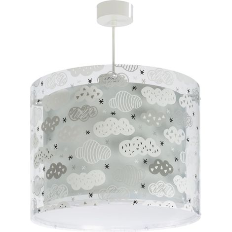 Lustre Chambre Lampe Suspension Plafonnier Pour Enfants, Clouds Nuages Gris, 41412ME, E27 (1/5)