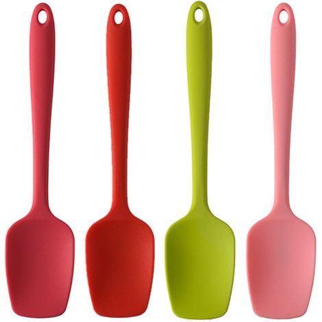 Spatules en silicone, spatules cuillères en caoutchouc résistantes à la chaleur, conception monobloc, sans couture et antiadhésives (1/5)