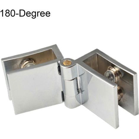 Charnière à verre à 180 degrés, facile à installer, pour porte de placard en verre Mengxi (1/4)