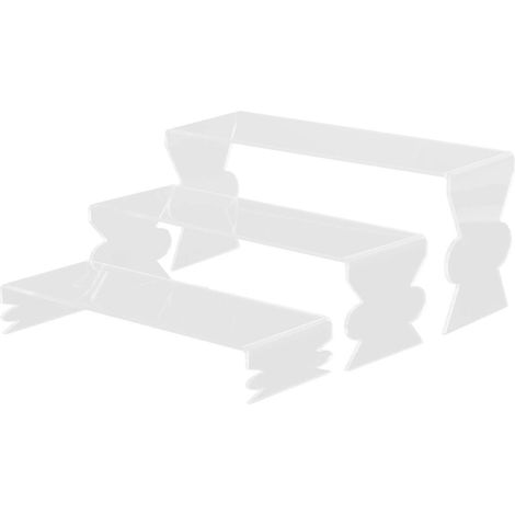 Présentoir surélevé en acrylique, idéal pour le rangement, 15 étagères transparentes. (1/5)