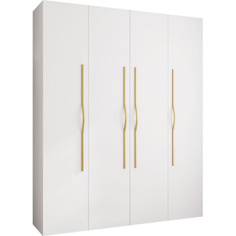 Armoire Hartford 564, Blanc, 246x200x42cm, Portes d'armoire: Avec des charnières, Nombre d'étagères: 0 (1/5)