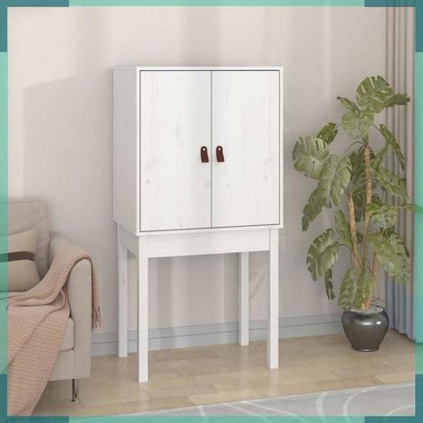 Buffet haut - 821745 - Blanc - Bois de pin massif - 60 x 40 x 120 cm (1/5)